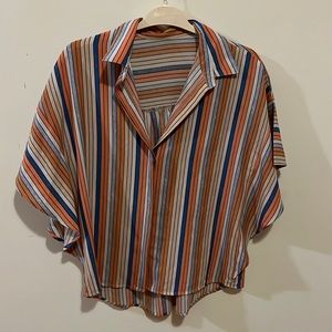 Multi color stripe button down
